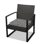 Monochrome Graffiti Hippie Pattern Print Outdoor Seat Cushion Cover