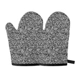 Monochrome Graffiti Hippie Pattern Print Oven Mitts