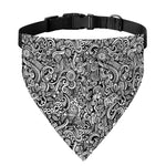 Monochrome Graffiti Hippie Pattern Print Over The Collar Dog Bandana