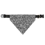 Monochrome Graffiti Hippie Pattern Print Over The Collar Dog Bandana