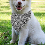 Monochrome Graffiti Hippie Pattern Print Over The Collar Dog Bandana