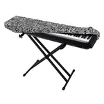 Monochrome Graffiti Hippie Pattern Print Piano Keyboard Cover