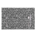 Monochrome Graffiti Hippie Pattern Print Placemat