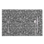 Monochrome Graffiti Hippie Pattern Print Placemat