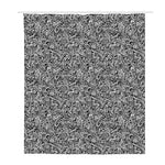 Monochrome Graffiti Hippie Pattern Print Polyester Shower Curtain