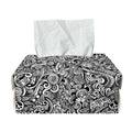 Monochrome Graffiti Hippie Pattern Print Rectangle Tissue Box Cover