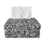 Monochrome Graffiti Hippie Pattern Print Rectangle Tissue Box Cover