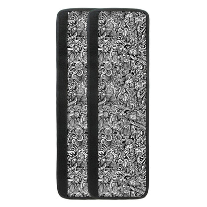 Monochrome Graffiti Hippie Pattern Print Refrigerator Handle Covers