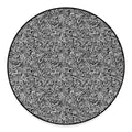 Monochrome Graffiti Hippie Pattern Print Round Floor Mat