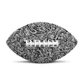Monochrome Graffiti Hippie Pattern Print Rugby Ball