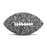 Monochrome Graffiti Hippie Pattern Print Rugby Ball