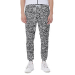 Monochrome Graffiti Hippie Pattern Print Scuba Joggers