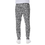 Monochrome Graffiti Hippie Pattern Print Scuba Joggers