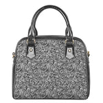 Monochrome Graffiti Hippie Pattern Print Shoulder Handbag