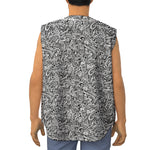 Monochrome Graffiti Hippie Pattern Print Sleeveless Baseball Jersey