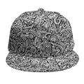 Monochrome Graffiti Hippie Pattern Print Snapback Cap