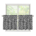 Monochrome Graffiti Hippie Pattern Print Tier Curtains