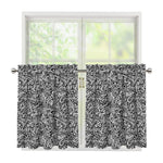 Monochrome Graffiti Hippie Pattern Print Tier Curtains