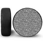 Monochrome Graffiti Hippie Pattern Print Tire Cover