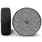 Monochrome Graffiti Hippie Pattern Print Tire Cover With Camera Hole