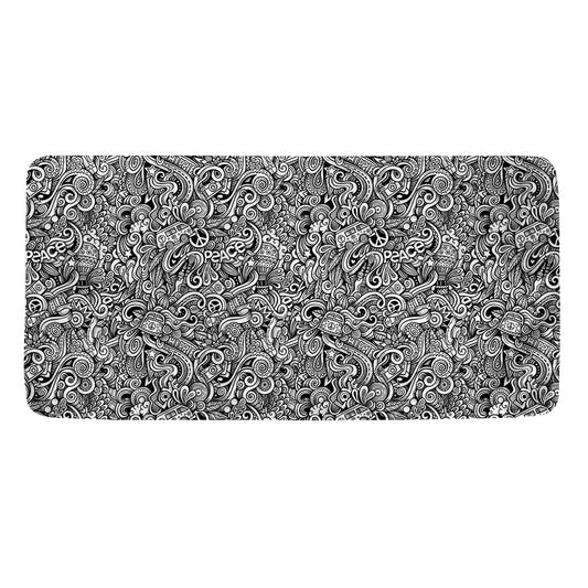 Monochrome Graffiti Hippie Pattern Print Towel