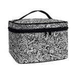 Monochrome Graffiti Hippie Pattern Print Travel Makeup Bag
