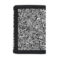 Monochrome Graffiti Hippie Pattern Print Trifold Wallet