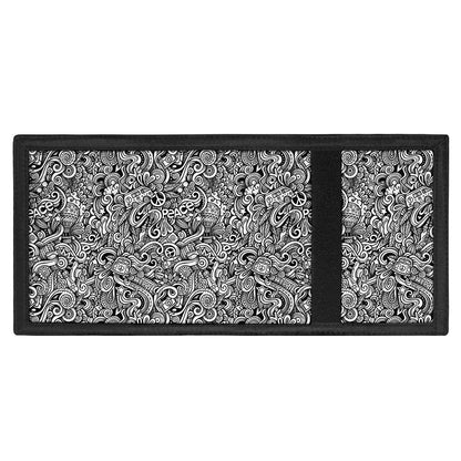 Monochrome Graffiti Hippie Pattern Print Trifold Wallet