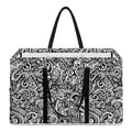 Monochrome Graffiti Hippie Pattern Print Utility Tote Bag
