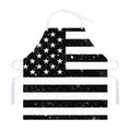 Monochrome Grunge American Flag Print Adjustable Apron