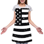 Monochrome Grunge American Flag Print Adjustable Apron