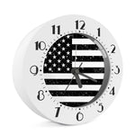 Monochrome Grunge American Flag Print Alarm Clock
