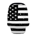 Monochrome Grunge American Flag Print Baby Seat Cover