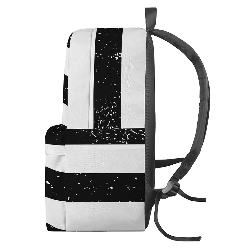 Monochrome Grunge American Flag Print Backpack