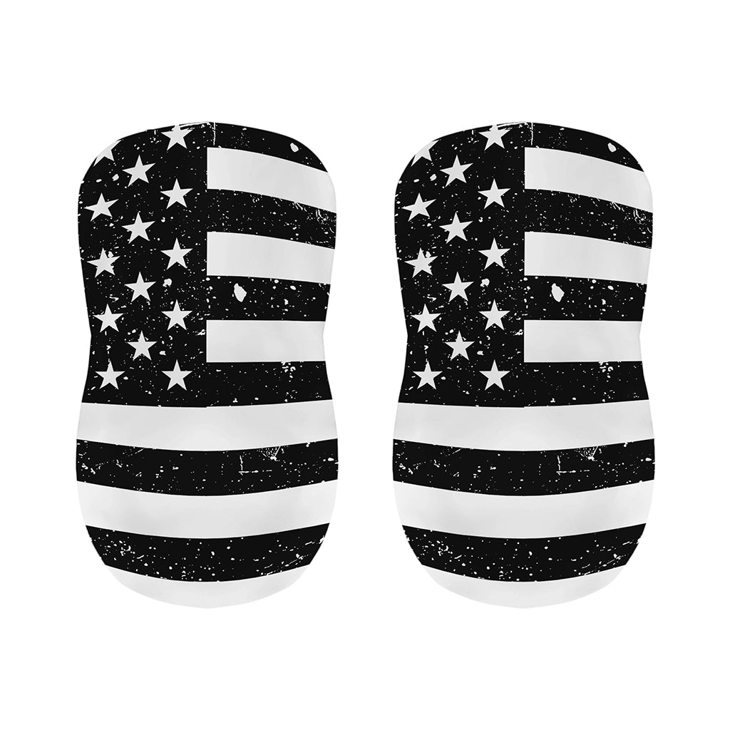 Monochrome Grunge American Flag Print Bar Stool Covers