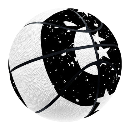 Monochrome Grunge American Flag Print Basketball