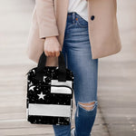 Monochrome Grunge American Flag Print Bible Tote Bag