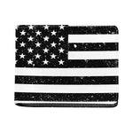 Monochrome Grunge American Flag Print Bifold Wallet