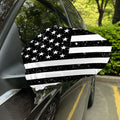 Monochrome Grunge American Flag Print Car Side Mirror Covers
