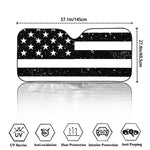 Monochrome Grunge American Flag Print Car Windshield Sun Shade