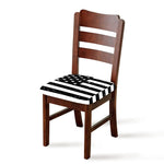 Monochrome Grunge American Flag Print Chair Cushion Cover