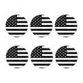 Monochrome Grunge American Flag Print Coaster Set