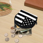 Monochrome Grunge American Flag Print Coin Purse