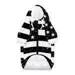 Monochrome Grunge American Flag Print Dog Zip Up Hoodie