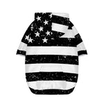 Monochrome Grunge American Flag Print Dog Zip Up Hoodie