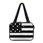 Monochrome Grunge American Flag Print Double Strap Bible Bag