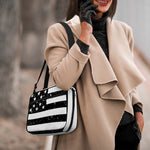 Monochrome Grunge American Flag Print Double Strap Bible Bag