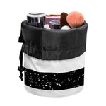 Monochrome Grunge American Flag Print Drawstring Makeup Bag