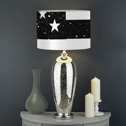 Monochrome Grunge American Flag Print Drum Lamp Shade