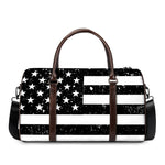 Monochrome Grunge American Flag Print Duffle Bag